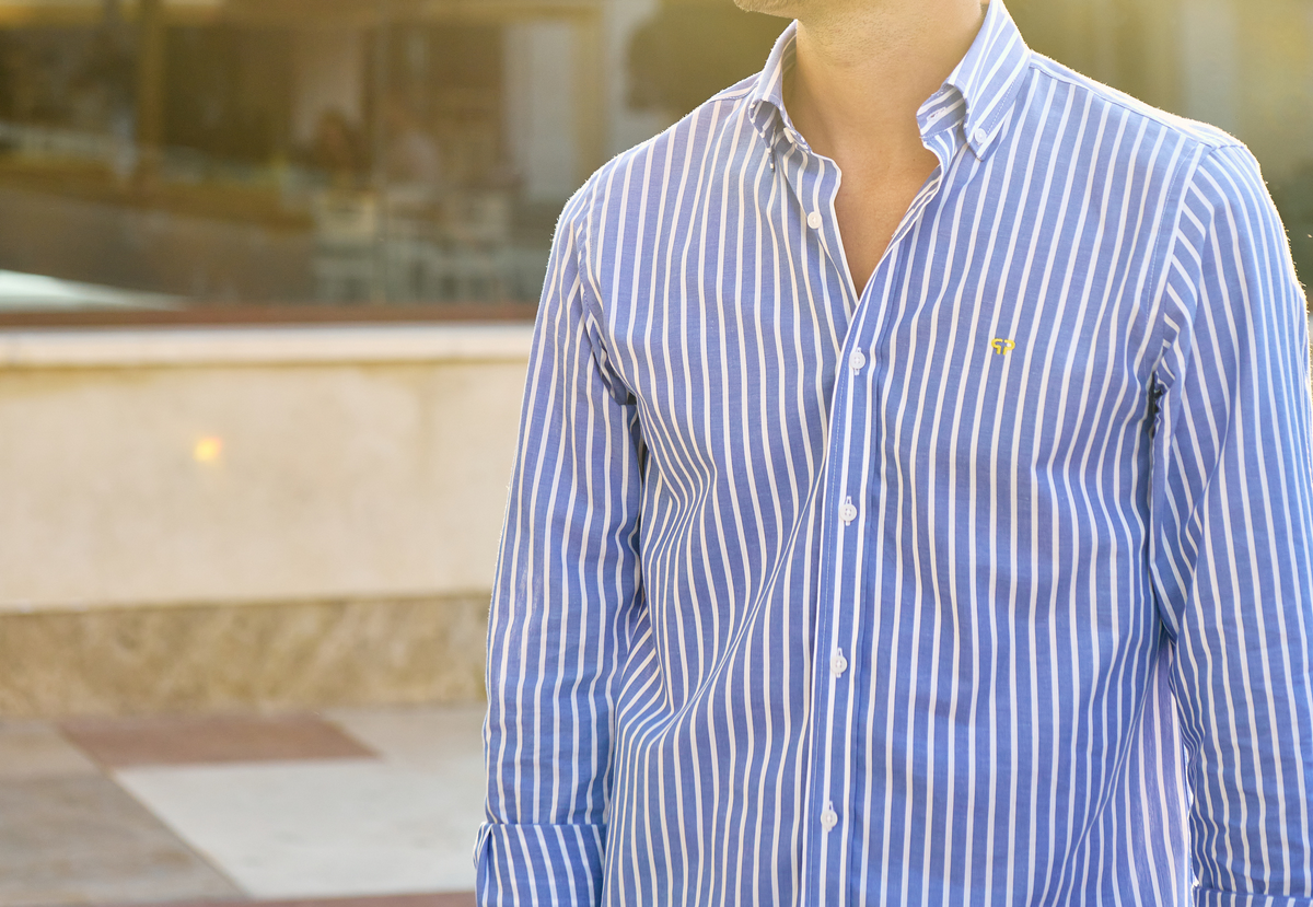 Presentamos la nueva camisa Oxford Rayas de manga larga para hombre para la  temporada de verano - Poomper